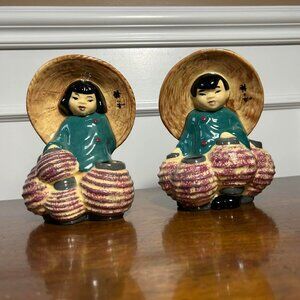 California pottery - MCM Asian figurine pair